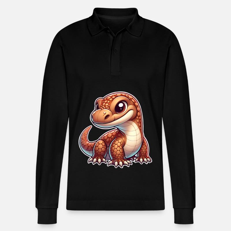Komodo Dragon - Stanley/Stella Unisex Bio-Langarm-Poloshirt Prepster - Schwarz