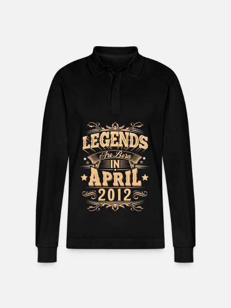 April 2012 Birthday Legend - Stanley/Stella Organic Unisex Long-Sleeved Polo Shirt Prepster - black