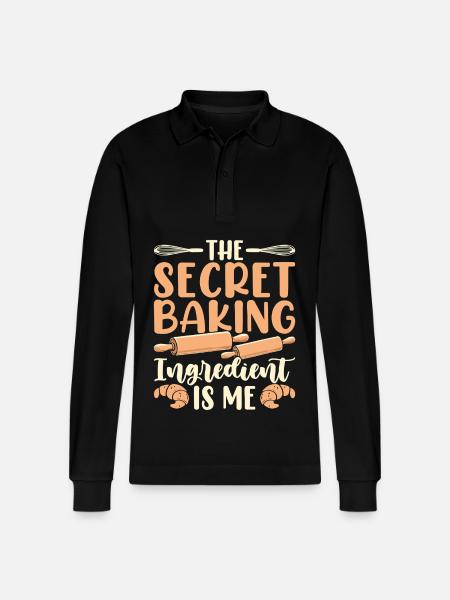 Baking Baker Bakery - Stanley/Stella Organic Unisex Long-Sleeved Polo Shirt Prepster - black