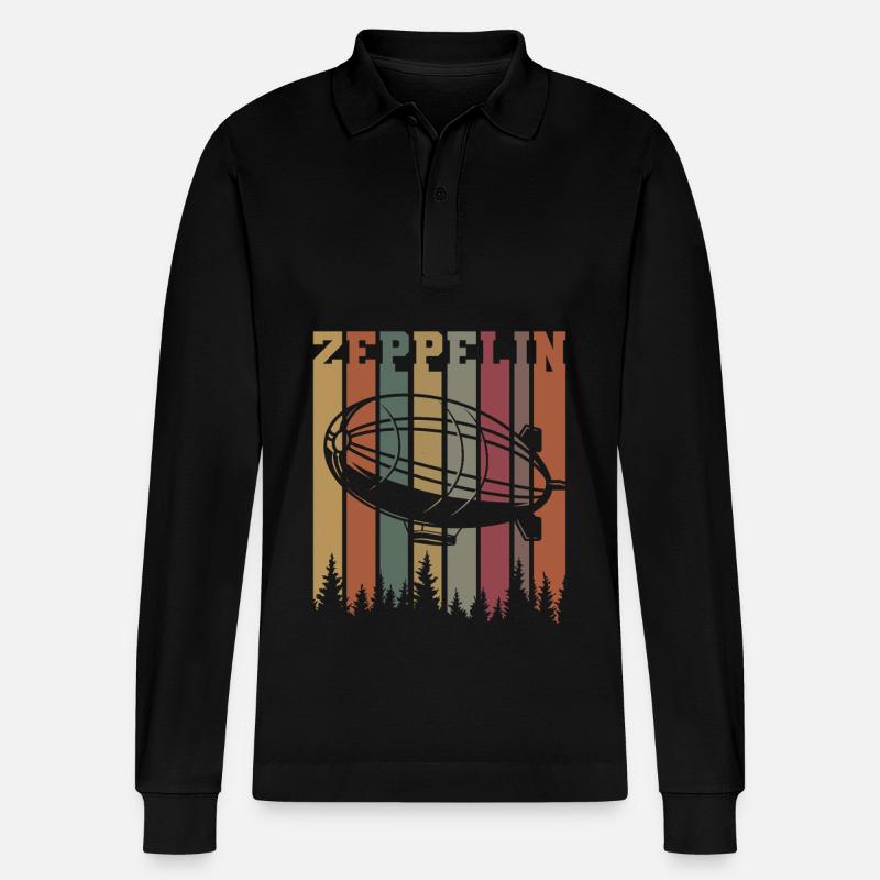 Zeppelin - Stanley/Stella Unisex Bio-Langarm-Poloshirt Prepster - Schwarz