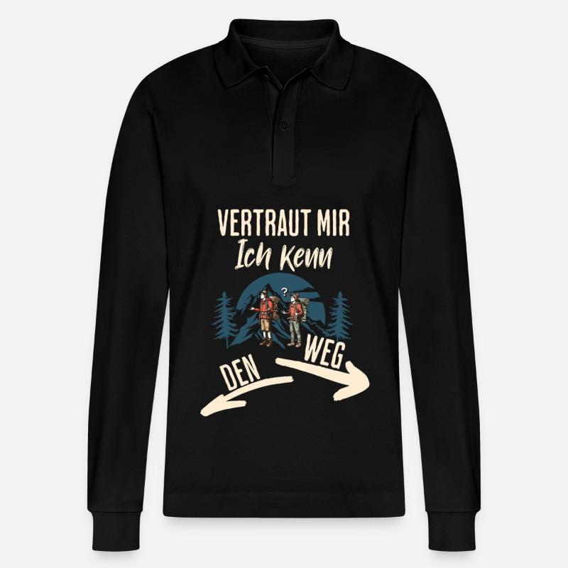 Wander - Stanley/Stella Organic Unisex Long-Sleeved Polo Shirt Prepster - black