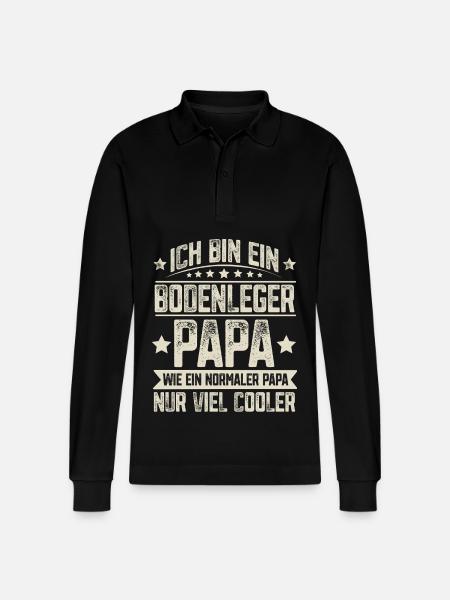 Bodenleger Papa - Stanley/Stella Unisex Bio-Langarm-Poloshirt Prepster - Schwarz