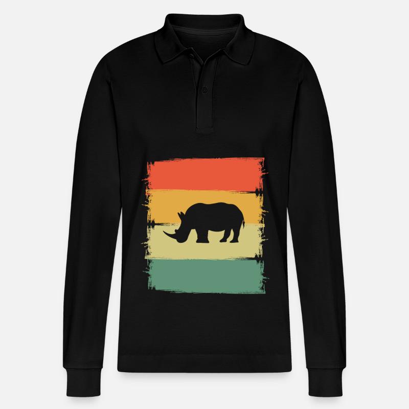 Nashorn - Stanley/Stella Unisex Bio-Langarm-Poloshirt Prepster - Schwarz