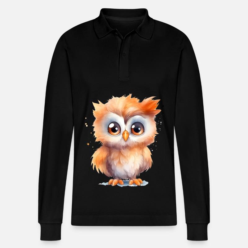 Hibou - Polo à manches longues bio PREPSTER Stanley/Stella Unisexe - noir