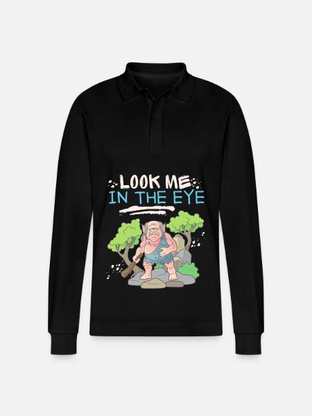 Cyclops, zombie, zombie monster, funny saying - Stanley/Stella Organic Unisex Long-Sleeved Polo Shirt Prepster - black