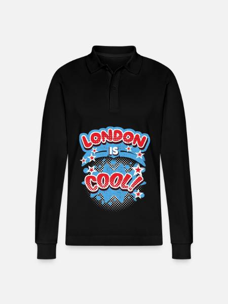 Londres Angleterre, Royaume-Uni Dire Londres-cool - Polo à manches longues bio PREPSTER Stanley/Stella Unisexe - noir