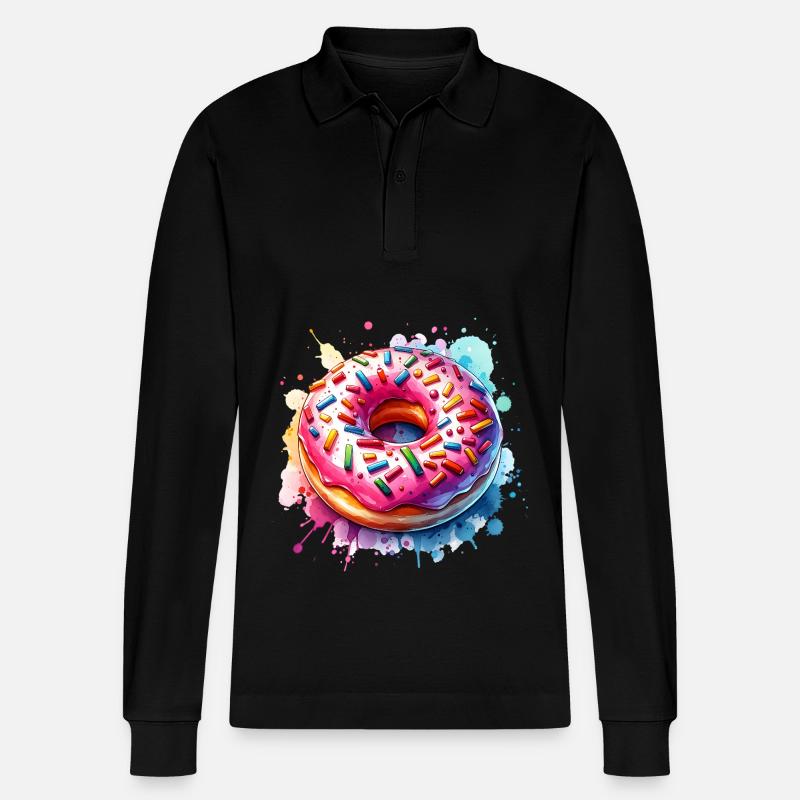 Donut - Stanley/Stella Unisex Bio-Langarm-Poloshirt Prepster - Schwarz
