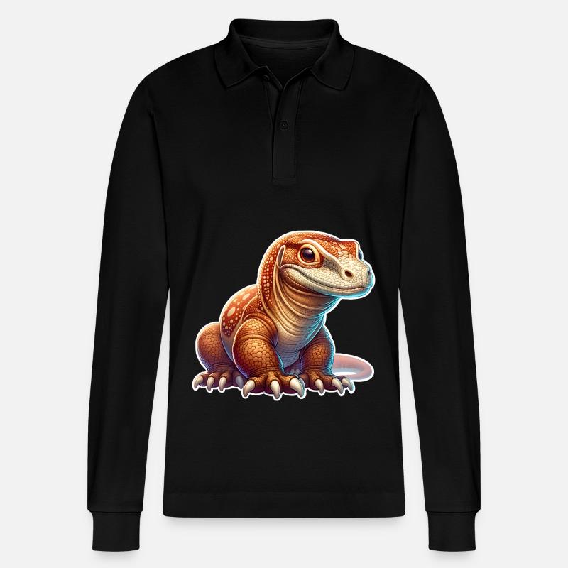 Komodo Dragon - Stanley/Stella Unisex Bio-Langarm-Poloshirt Prepster - Schwarz