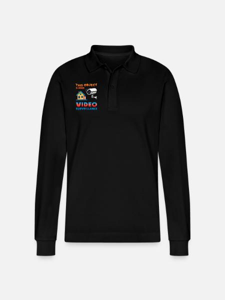 Object monitoring - Stanley/Stella Organic Unisex Long-Sleeved Polo Shirt Prepster - black