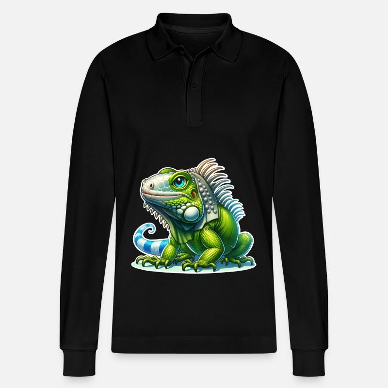 Iguane - Polo à manches longues bio PREPSTER Stanley/Stella Unisexe - noir