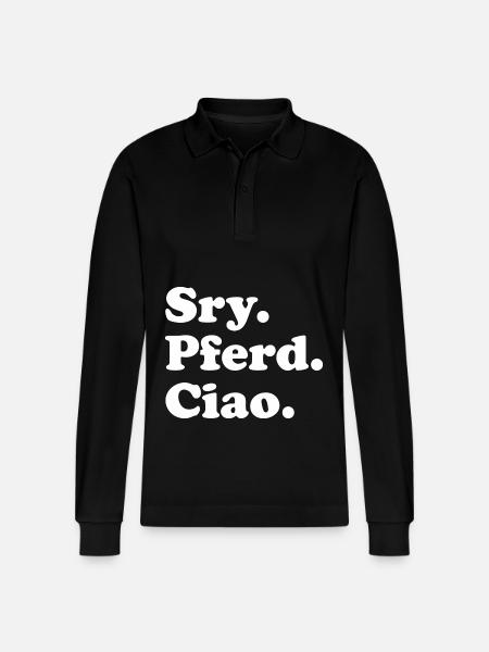 Sry Pferd Ciao - Stanley/Stella Unisex Bio-Langarm-Poloshirt Prepster - Schwarz