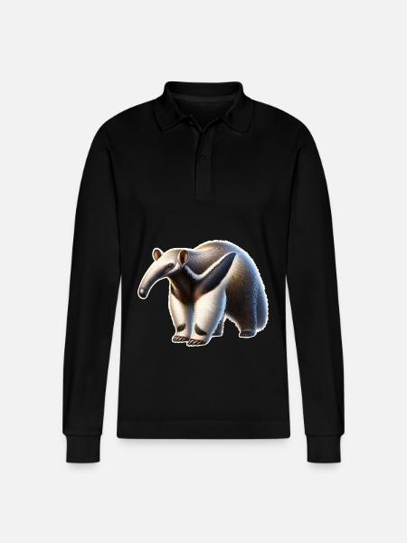 Anteater - Stanley/Stella Organic Unisex Long-Sleeved Polo Shirt Prepster - black