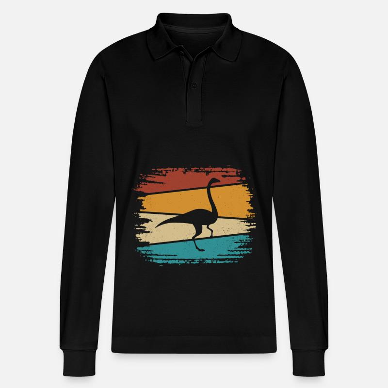 Dinosaurier - Stanley/Stella Unisex Bio-Langarm-Poloshirt Prepster - Schwarz