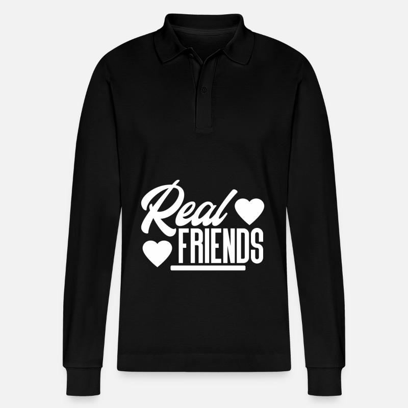 De vrais amis Freundschaft Freunde - Polo à manches longues bio PREPSTER Stanley/Stella Unisexe - noir