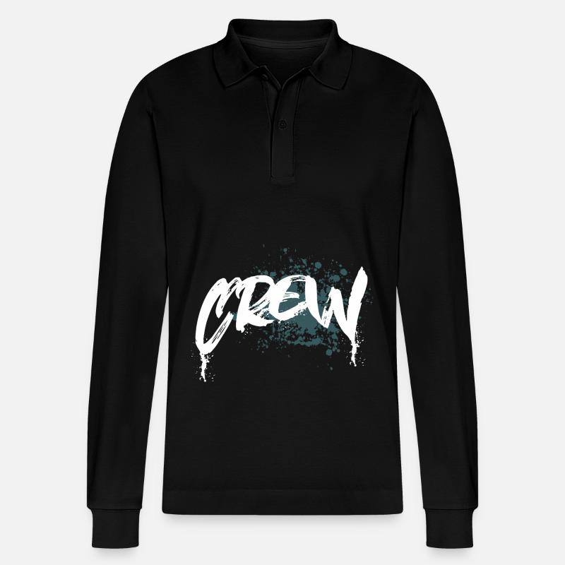 Crew - Stanley/Stella Unisex Bio-Langarm-Poloshirt Prepster - Schwarz