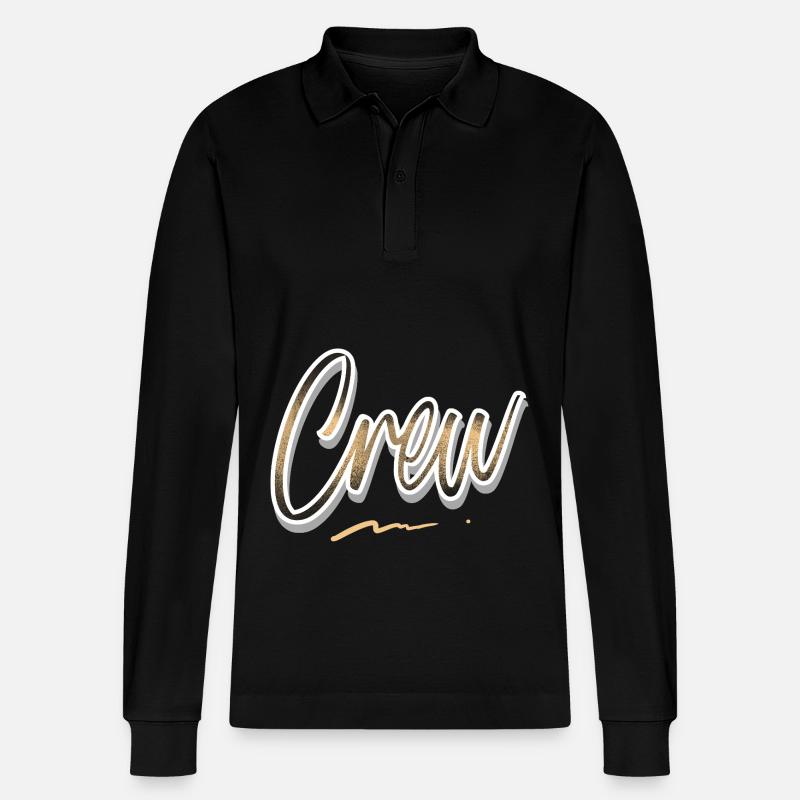 Crew - Stanley/Stella Unisex Bio-Langarm-Poloshirt Prepster - Schwarz