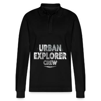 Explorateur urbain - Polo à manches longues bio PREPSTER Stanley/Stella Unisexe - noir - Devant - Anna (173cm) & Nico (186cm)