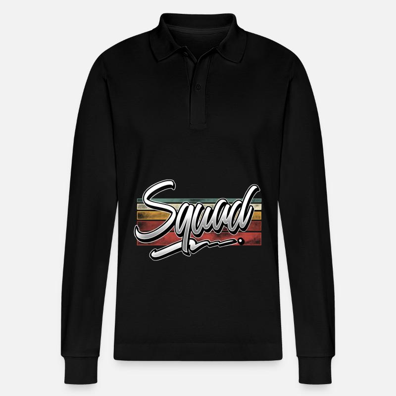 Squad - Stanley/Stella Unisex Bio-Langarm-Poloshirt Prepster - Schwarz