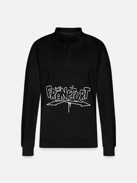 Frankfurt Graffiti - Stanley/Stella Organic Unisex Long-Sleeved Polo Shirt Prepster - black