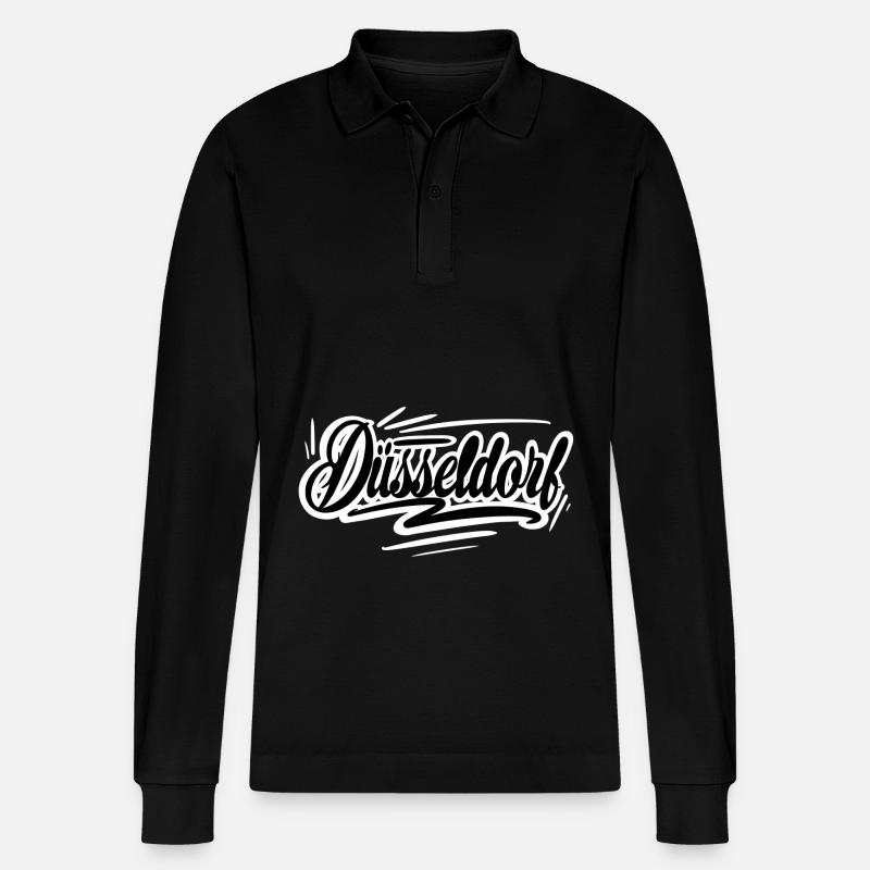 Düsseldorf - Stanley/Stella Unisex Bio-Langarm-Poloshirt Prepster - Schwarz