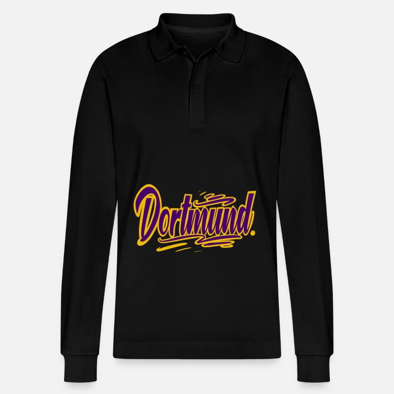 Dortmund - Stanley/Stella Unisex Bio-Langarm-Poloshirt Prepster - Schwarz