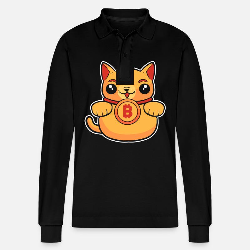 Bitcoin - Stanley/Stella Unisex Bio-Langarm-Poloshirt Prepster - Schwarz