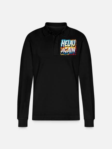Helau Again Karneval Fasching - Stanley/Stella Unisex Bio-Langarm-Poloshirt Prepster - Schwarz