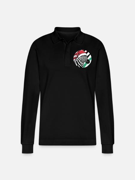 Zebra Weihnachten X-Mas - Stanley/Stella Unisex Bio-Langarm-Poloshirt Prepster - Schwarz