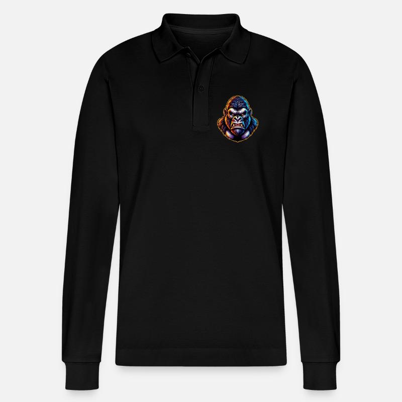 Gorilla - Stanley/Stella Unisex Bio-Langarm-Poloshirt Prepster - Schwarz