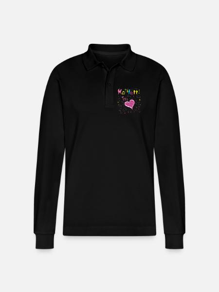 Konfetti im Herzen - Stanley/Stella Unisex Bio-Langarm-Poloshirt Prepster - Schwarz