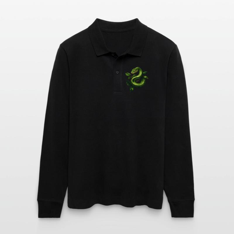Green Tree Python Snakes Lover Terrarium Stanley/Stella Organic Unisex Long-Sleeved Polo Shirt Prepster
