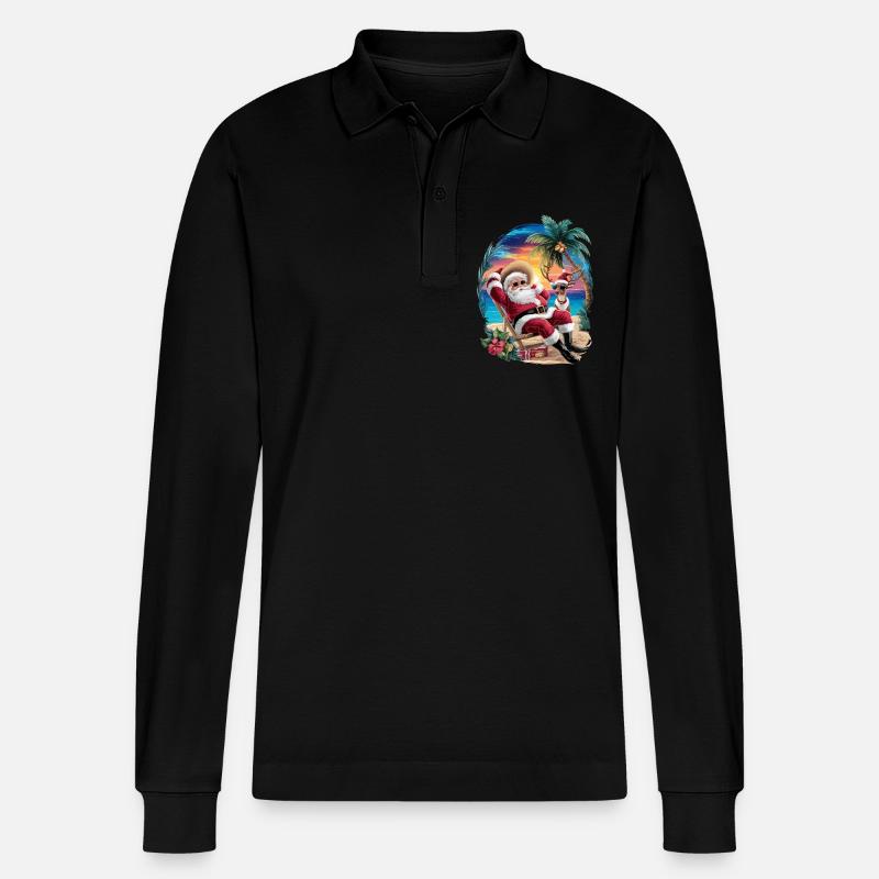 Weihnachten im Juli - Stanley/Stella Unisex Bio-Langarm-Poloshirt Prepster - Schwarz