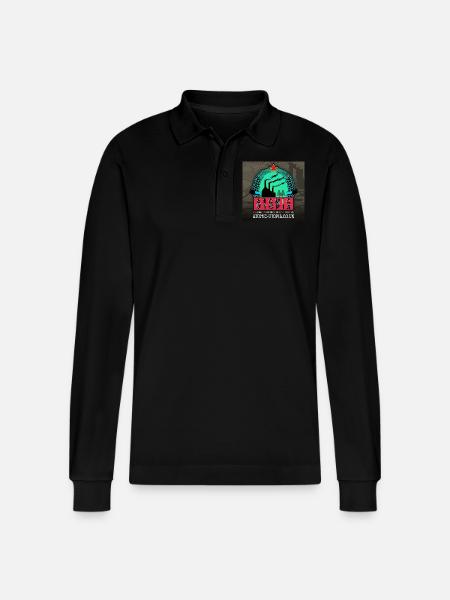 Atomic Utopia - Website Promo - Stanley/Stella Organic Unisex Long-Sleeved Polo Shirt Prepster - black