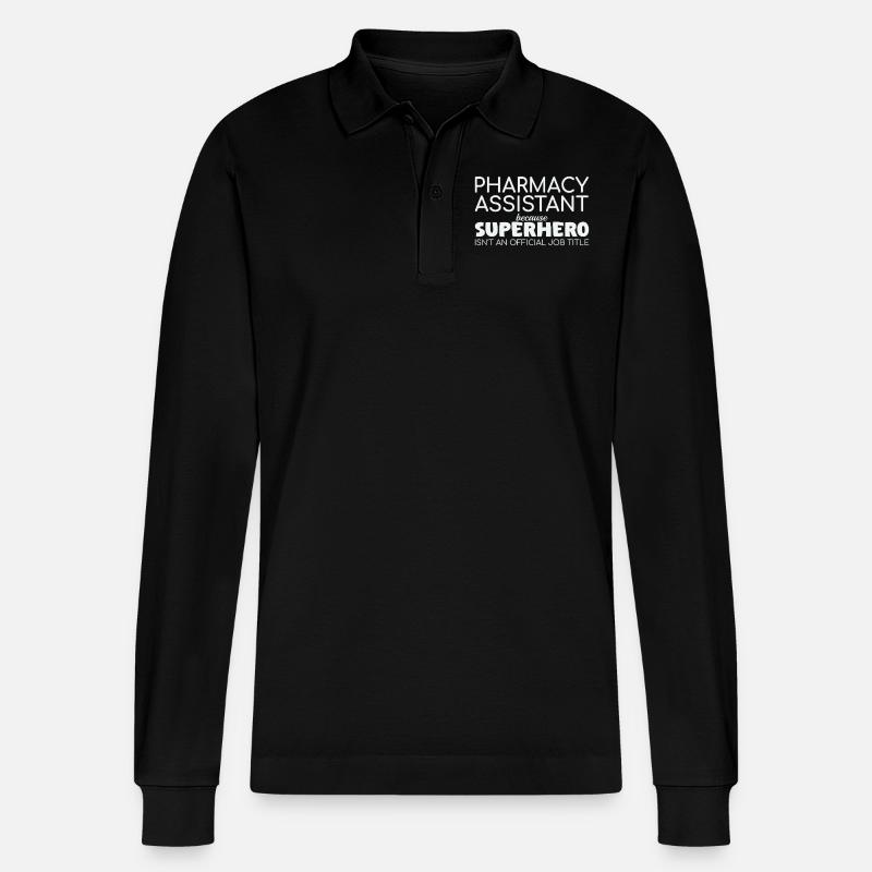 Pharmacy assistant Superhero - Stanley/Stella Unisex Bio-Langarm-Poloshirt Prepster - Schwarz