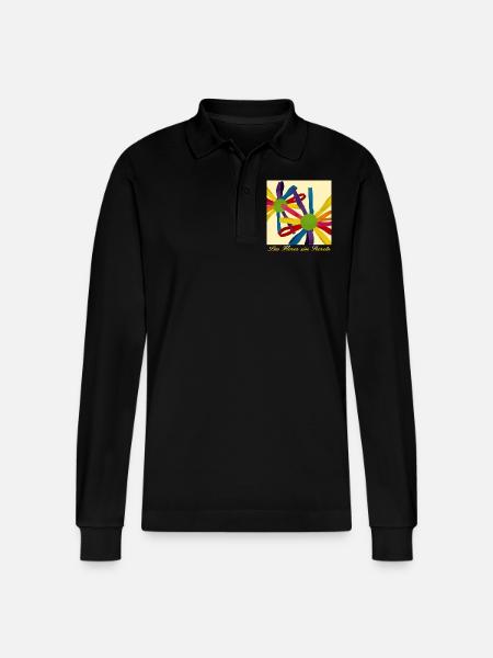 Flowers without a secret - Stanley/Stella Organic Unisex Long-Sleeved Polo Shirt Prepster - black