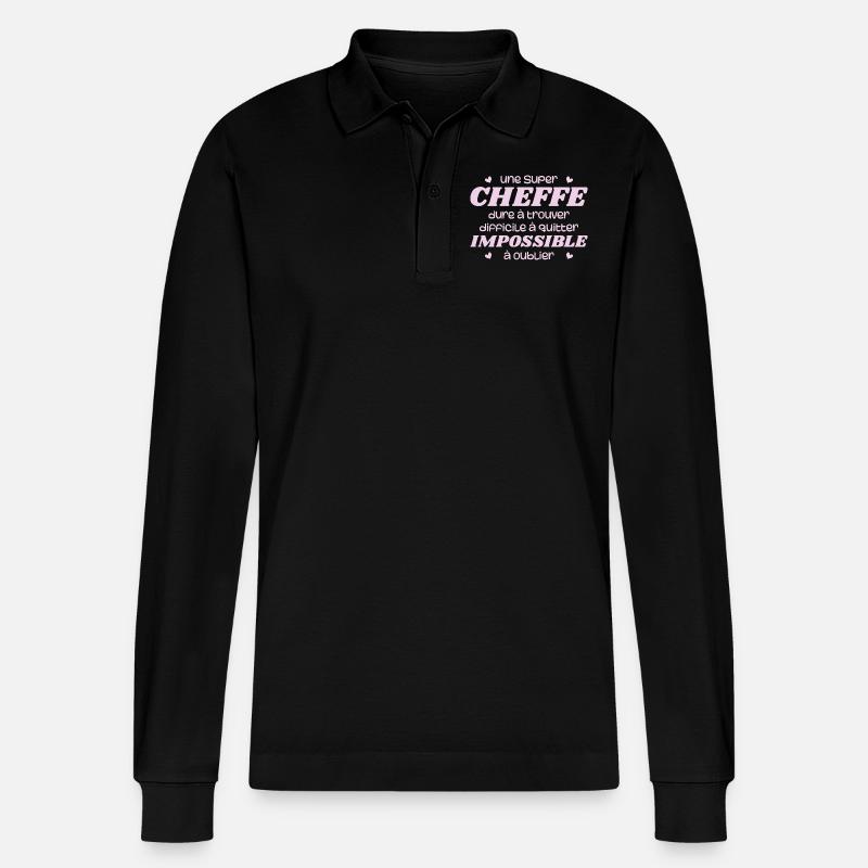 Superkoch - Stanley/Stella Unisex Bio-Langarm-Poloshirt Prepster - Schwarz