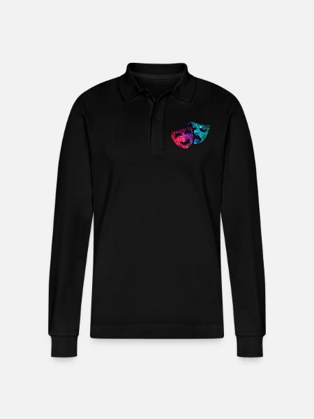 Cosmic Theatre - Stanley/Stella Organic Unisex Long-Sleeved Polo Shirt Prepster - black