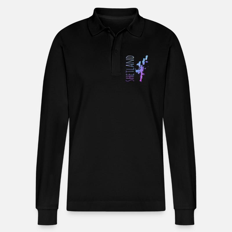 Shetland Islands - Stanley/Stella Unisex Bio-Langarm-Poloshirt Prepster - Schwarz
