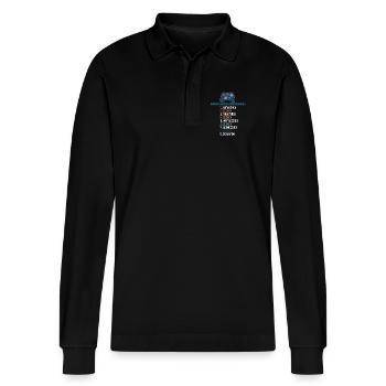My Weekend Gaming Gaming List Controller - Stanley/Stella Organic Unisex Long-Sleeved Polo Shirt Prepster - black - Front - Anna (173cm) & Nico (186cm)