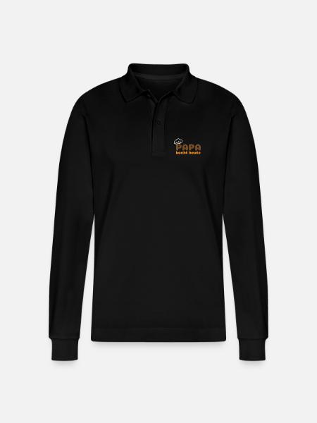 Papa kocht heute - Stanley/Stella Unisex Bio-Langarm-Poloshirt Prepster - Schwarz