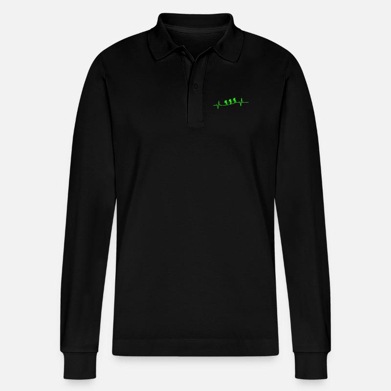Wandern Wanderer Geschenk - Stanley/Stella Unisex Bio-Langarm-Poloshirt Prepster - Schwarz