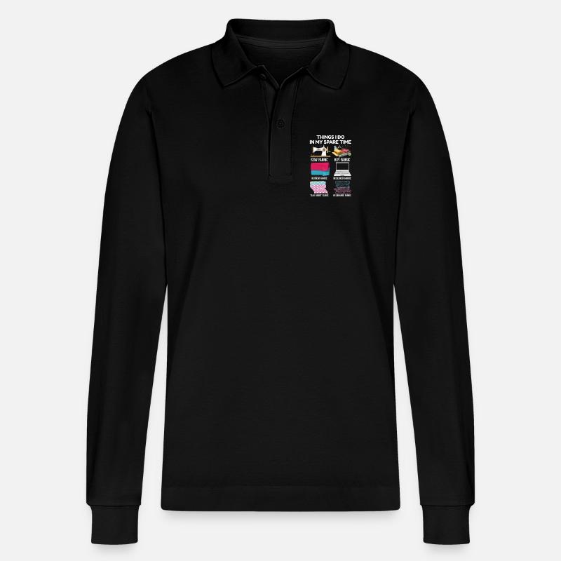 Nähen - Stanley/Stella Unisex Bio-Langarm-Poloshirt Prepster - Schwarz