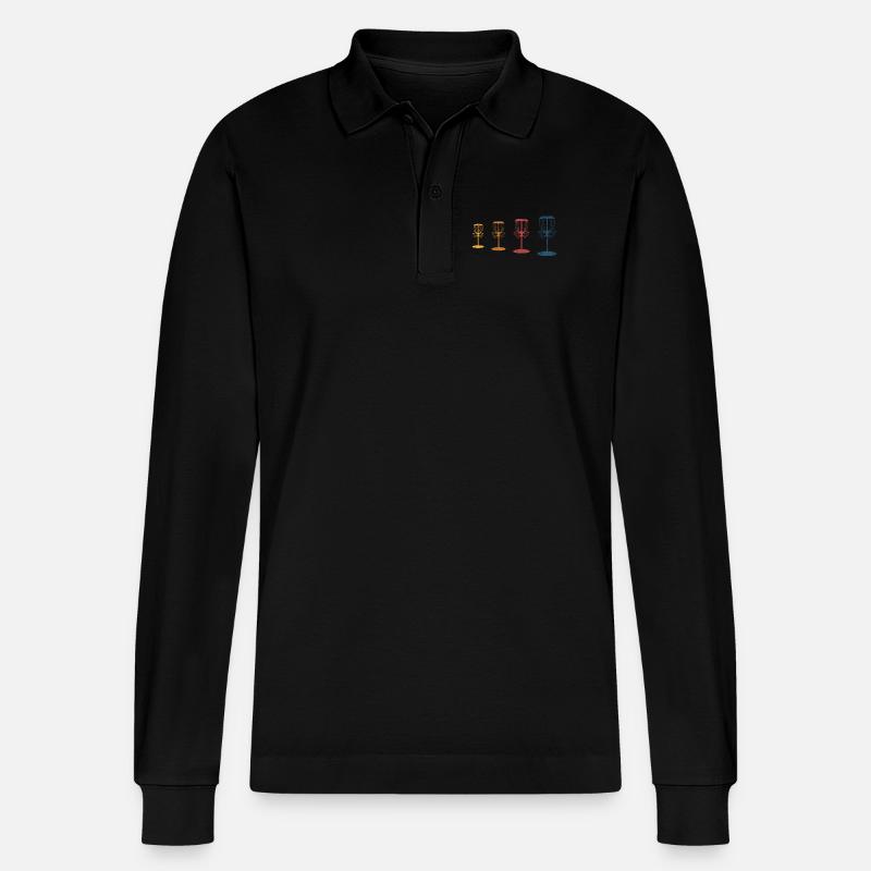 Discgolf Discgolfer - Stanley/Stella Unisex Bio-Langarm-Poloshirt Prepster - Schwarz