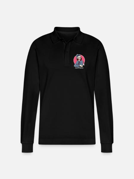 Außer Betrieb - Stanley/Stella Unisex Bio-Langarm-Poloshirt Prepster - Schwarz
