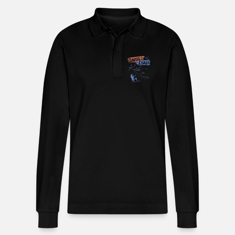 DarssCoast - Kite Surfing - Stanley/Stella Unisex Bio-Langarm-Poloshirt Prepster - Schwarz