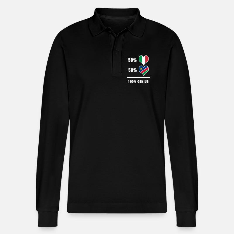 Brilliant Italien und Namibia / Geschenk - Stanley/Stella Unisex Bio-Langarm-Poloshirt Prepster - Schwarz