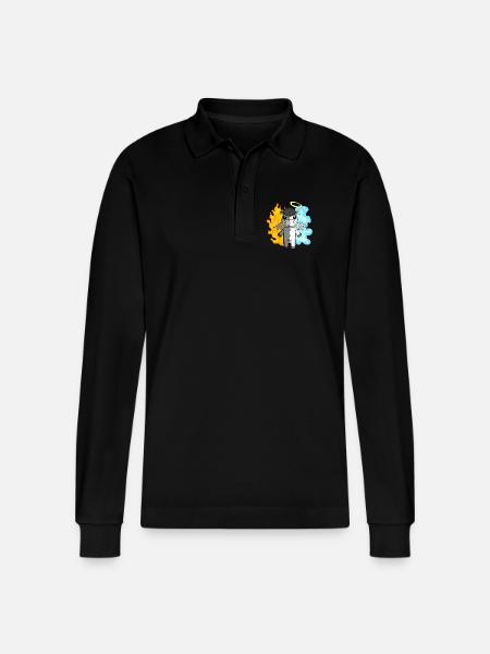 Esel - Engel und Teufel - Stanley/Stella Unisex Bio-Langarm-Poloshirt Prepster - Schwarz