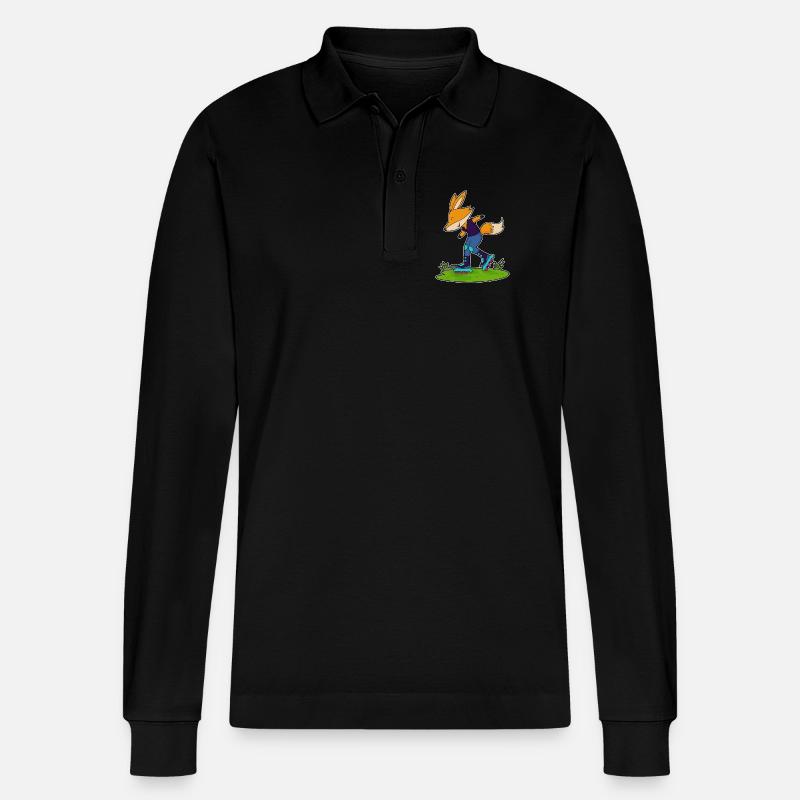 Fuchs Inline skating Inline skates - Stanley/Stella Organic Unisex Long-Sleeved Polo Shirt Prepster - black
