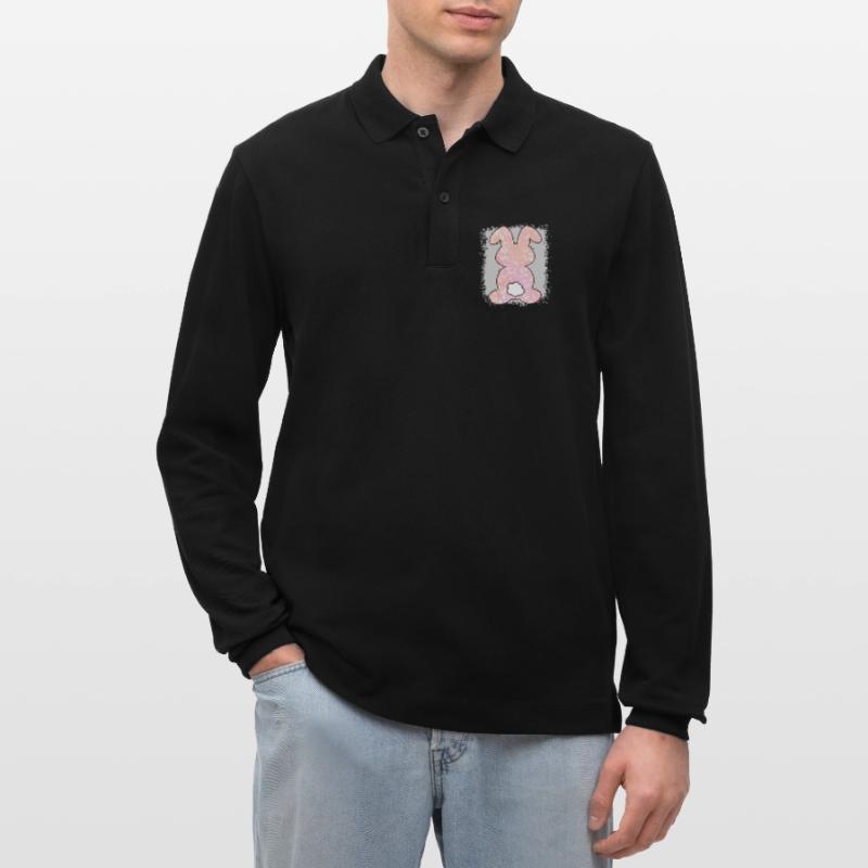 Leopard Print Bleached Easter Stanley/Stella Organic Unisex Long-Sleeved Polo Shirt Prepster