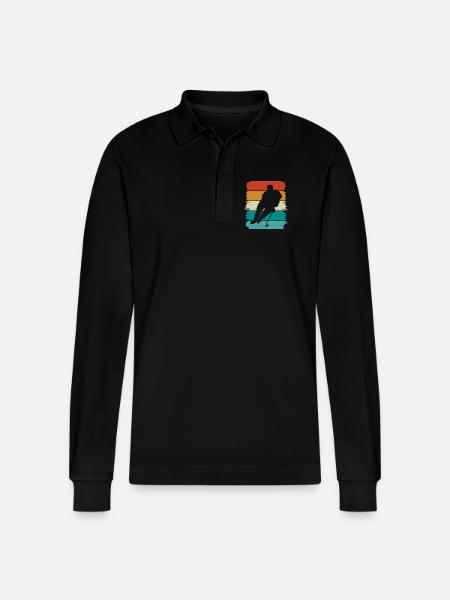 Eishockey - Stanley/Stella Organic Unisex Long-Sleeved Polo Shirt Prepster - black